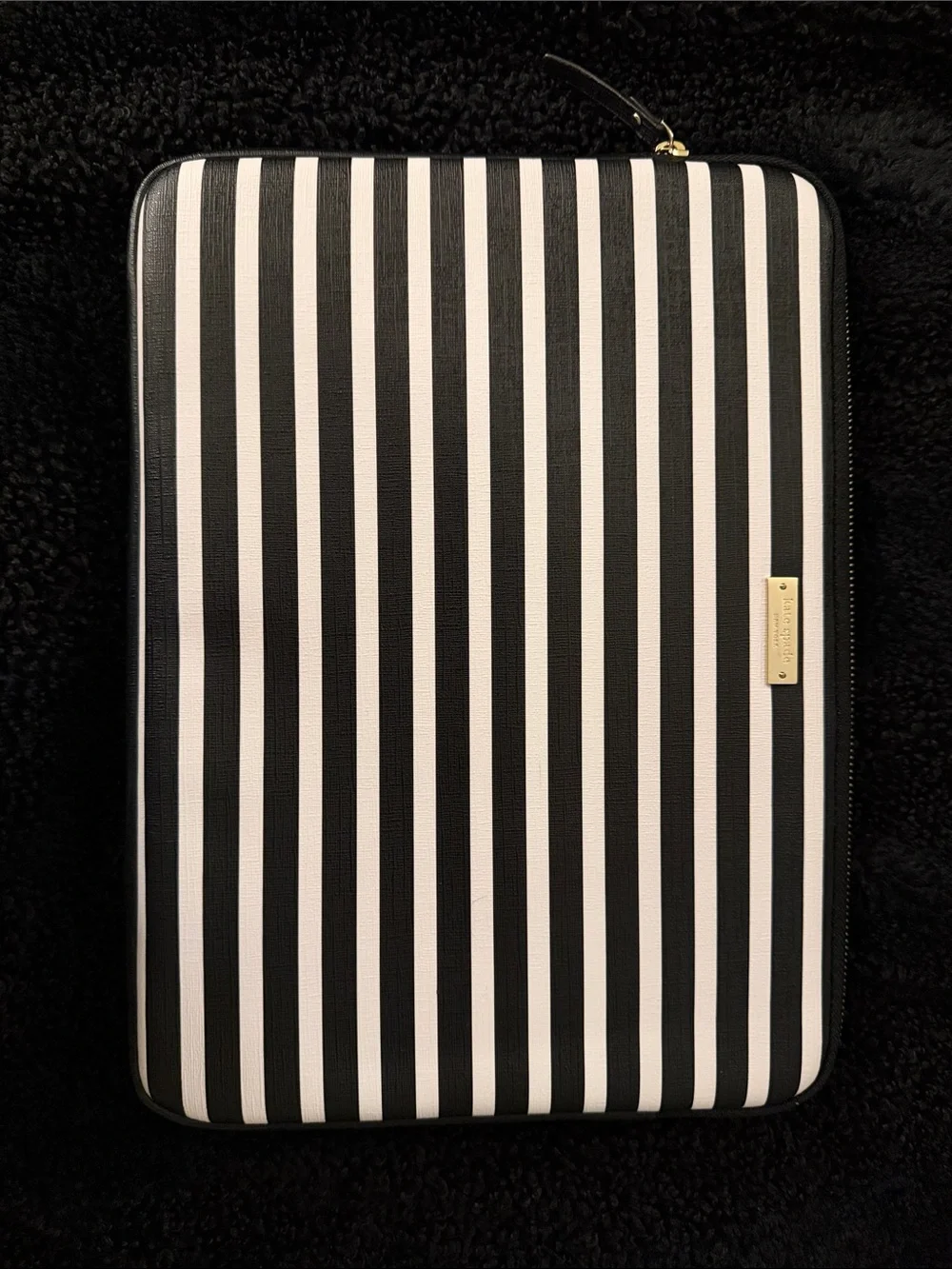 Striped Black & White Tablet Sleeve Kate Spade 13”